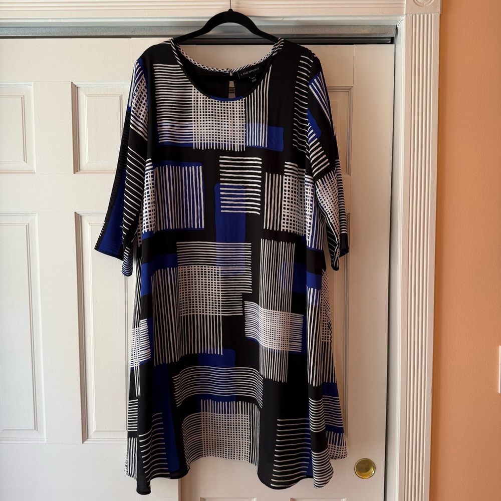 Lane Bryant Black and White Dolman Sleeve Dress